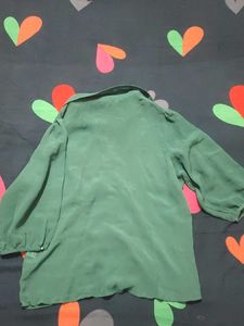 Teal Button-Down Top