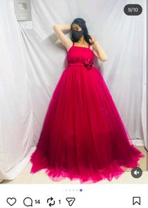 Elegant Pink Tulle Gown