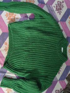 Oversized Green Knit Sweater