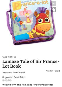 Lamaze Tale of Sir Prance-Lot Book