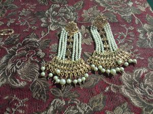 Pearl & Gold Indian Earrings