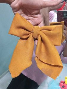 Handmade Mustard Bow Hair Pin