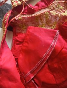 Red Embroidered Blouse Collar work♥️✨