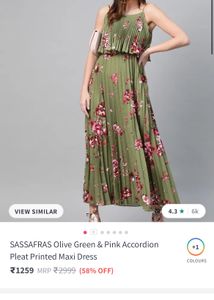 Sassafras Olive Floral Strappy Pleated Maxi Dress
