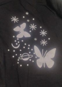 Beautiful Butterfly Print T Shirt For 10yrs Girls