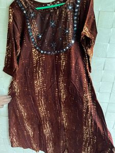 Embellished Brown Kurta