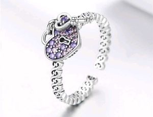 925 Sterling Silver Heart Lock &amp; Key Ring