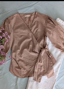 Wrap Blouse with Tie Waist