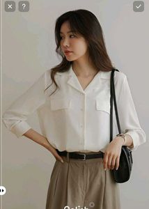New With Tag Beige Elegant White Blouse