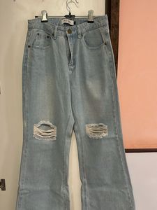 Ripped Wide Leg Jeans