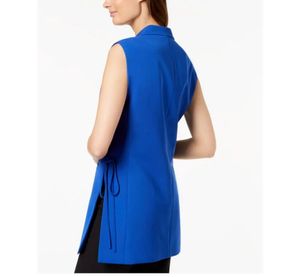 Nine West Blue Front Open Vest