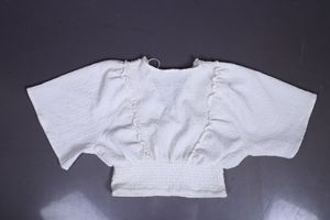 White V-Neck Crop Top