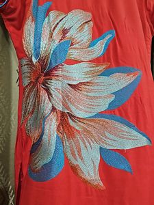 Embroidered Straight Red Kurta