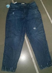 Distressed Blue Denim Jeans