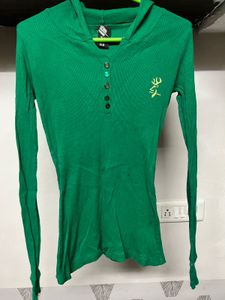 Y2k Style Green Long Sleeve Top