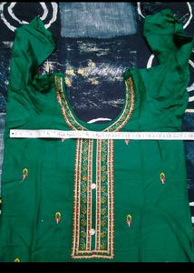 Green And Red  Kurta Set