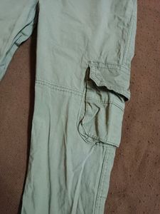 Green Cargo Track Pants For Boys