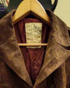 Vintage Brown Suede Leather Coat