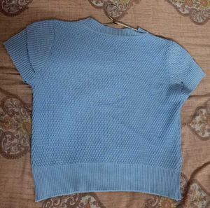Blue Knit Top