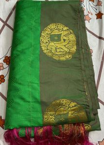 Green & Olive Ethnic Design Saree