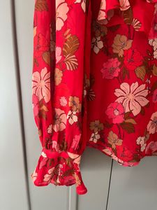 Zara Floral Ruffle Blouse