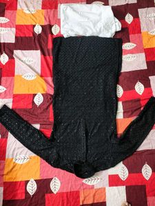 Men&#39;s Jet Black Sequin Embroidered Kurta .