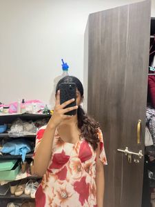 Floral Print Chiffon Top