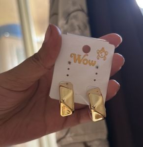 Gold Rectangle Earrings