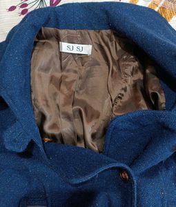 Vintage Navy Wool Cropped Jacket