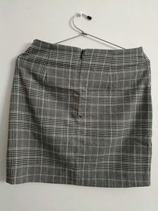 Gray Plaid Mini Skirt