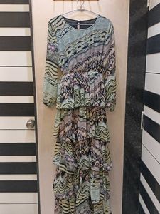 5 layer multi colour frill gown
