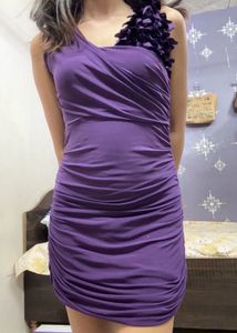 💜 Purple One-Shoulder Party Dress 💜
