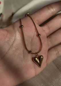 Gold Heart &amp; CZ Necklace Set