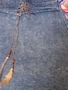 Denim Frock with Lace-Up Detail