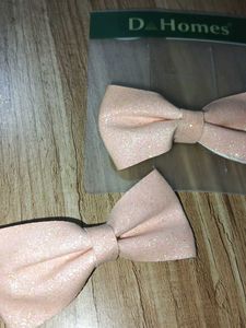 Pink Hair Bow Clips (Set of 2)