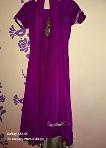 Anarkali Purple Suit