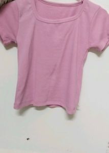 Pink Square Neck T-Shirt