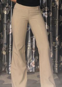 Beige Flare Leg Pants