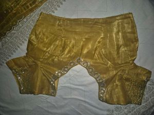 Mustard Embellished Saree with blouse