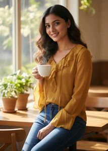 Ruffle Sheer Top