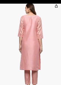Pink Floral Kurti Set
