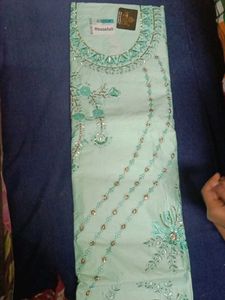 green embroidery dress material