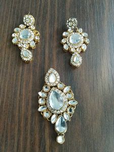 Gold-toned Earrings and Pendant Set