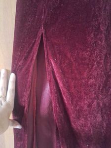 Burgundy Velvet Dress