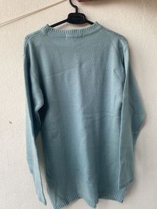 Light Blue Knit Pullover Sweater