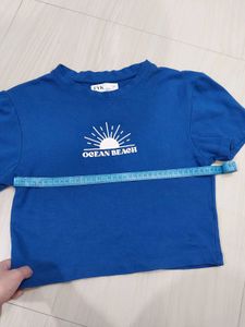 Navy Blue Crop Top