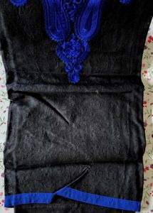 Elegant Blue Embroidered Dress Material