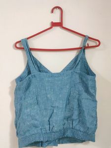 Sleeveless Blue Top
