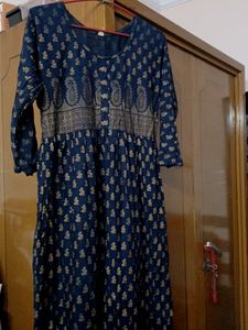 Dark Blue Kurti With 2/3 Sleeves