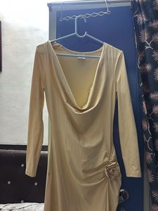 Elegant Beige Midi Dress